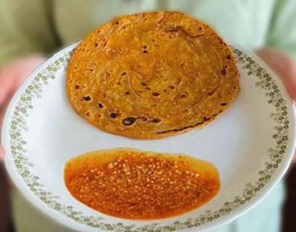 Gram/Besan Pancake with Peanut Chutney